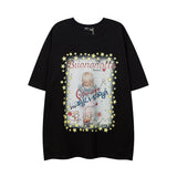 Men T Shirt Hip Hop Cartoon Short Sleeve T-shirt Men and Women Loose
