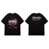 Men T Shirt Hip Hop Vintage Print Short Sleeves T-shirt Men and Women Casual