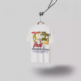 Mens T-shirts Travis Scott Cactus Jack x Utopia x SAINT Flame Cerberus print short sleeves