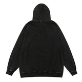 Men Hoodie Worn Looking Washed-out Letter Hooded Sweater Loose Spring and Autumn