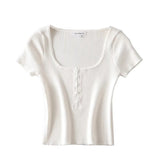 Women T-Shirt Short Knitwear Short Sleeve Women's Summer T-shirt