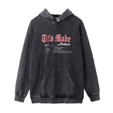 Men Hoodie Letter Sweater Men's Ins Loose Worn Washed Old Hoodie