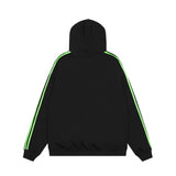 Men Hoodie Embroidered Sports Sweater Men's Autumn and Winter Pullover Sleeves with Stripes Loose Multicolor Hooded