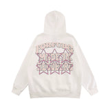 Men Hoodie Five-Pointed Star Letter Foam Printed Hoodie