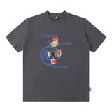 Men T Shirt Vintage Skull Heart Printing Pattern Short Sleeve