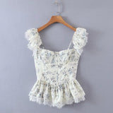 Women T-Shirt Summer Temperament Printed Blouse
