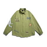 Unisex Jacket Autumn Cartoon Embroidered Printed Shirt