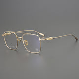 CHH Chrome Hearts Glasses Pure Titanium Ultra Light Wide Large Face Double Beam Myopia Glasses Frame