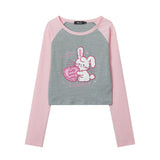 Women Long Sleeve T-Shirt Long Sleeve T-shirt for Girls Fall Color-Blocking Casual Short