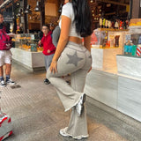 Women Cargo Pants Jeans Summer Women's Trousers Printed Bell-Bottom Pants