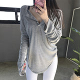 Women Long Sleeve Shirt Loose Long Sleeve Arc Top for Women Spring and Autumn