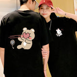 Paired Clothes Sports Bear Printing Couple T-Shirt