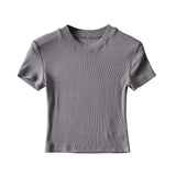 Women T-Shirt Spring Slim-Fit Short-Sleeved round Neck T-shirt
