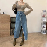Women Skirt Vintage Denim Skirt Skirt