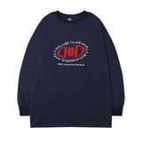 Men Long Sleeve Shirt round Neck Long Sleeve Men and Women Street Loose Casual Hip Hop Couple
