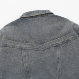 Men Denim Jacket Washed and Worn Denim Jacket Men's Vintage Pocket Jacket Spring and Autumn