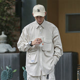 Men Long Sleeved T Shirt Functional Workwear Shirt Men's Three-Dimensional Design Long Sleeve Shirt Outer Wear Ins