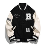 Varsity Jacket Vintage Embroidered Baseball Uniform Men's and Women's Baggy Coat Men's Color Matching Couple Jacket