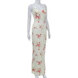 Women Desses Retro V-neck Sling Dress