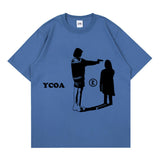Men T-Shirt Cotton Oversized Graphic Y2k Streetwear Short