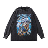 Men Long Sleeve Shirt Printed Distressed Bottoming Long Sleeve T-shirt Men and Women