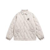 Unisex Jacket Winter Diamond Lattice Cotton Jacket