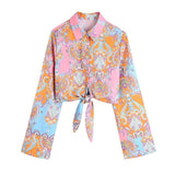 Women T-Shirt Women's Printed Long Sleeve Shirt Shorts Casual