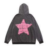 Men Hoodie Five-Pointed Star Note Printed Hoodie