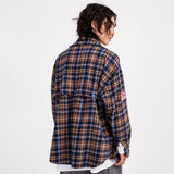Men Long Sleeved T Shirt Plaid Long Sleeve Shirt Coat Men's and Women's Spring and Autumn Shirt