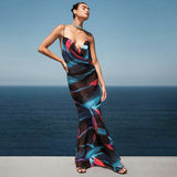 Woman Dresses Women's Spring Printed Mesh Pullover Dress