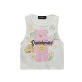 Women Vest Printed Short Vest Girls Summer Casual Sleeveless Top