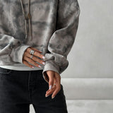 Women Sweatshirt Washed Old Loose Long Sleeve Jacket