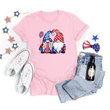 National Flag Day T Shirts Summer Women's Short Sleeve T-shirt Independence Day round Neck