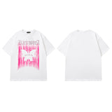 Men T Shirt Gothic Cross Graffiti Printing Short Sleeve T-shirt Men and Women Street Loose