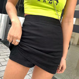 Women Skirt Summer High Waist Zipper Denim Skirted Leggings Women
