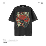 American vintage street T-shirt pure cotton retro men's and women's summer loose