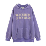 Men Hoodie Letters Printed Hoodie Autumn and Winter Washed Old
