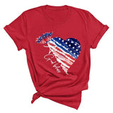 Women's Independence Day T Shirt round Neck Short Sleeve T-shirt