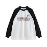 Men Hoodie Color-Block Raglan Sleeves round Neck Sweater Men