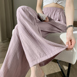 Palazzo Pants Summer Loose Straight Lazy Cool Sun Protection Cotton and Linen Trousers