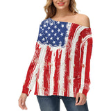 National Flag Day T Shirts Spring Printed Independence Day Fashion Long Sleeve T-shirt Women
