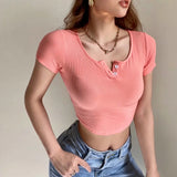 Women T-Shirt Short Sleeve Women's Spring and Summer Arc Sports T-shirt
