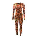 Women Jumpsuit Summer Vintage Printed Tight Jumpsuit