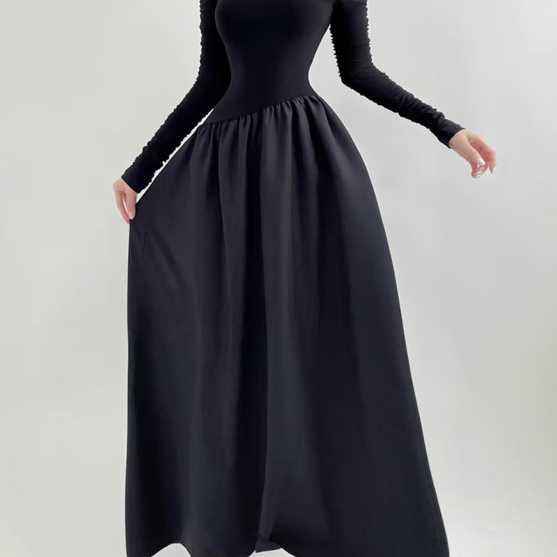 Women Dresses Fall off-Shoulder Slim Fit Elegant Dress Stitching Dress