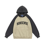 Unisex Hoodie Vintage Raglan Sleeve Loose Hooded Sweater Men's Fashion Brand