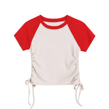 Women T-Shirt Tight Short-Sleeved Women's Spring and Summer Color Matching T-shirt
