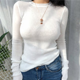 Women's Long Sleeve Shirt Sweater Bottoming Shirt Top
