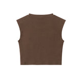 Women Vest Ultra Short Letter Print Vest Women's Hip Hop Summer round Neck Sleeveless