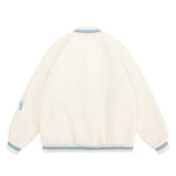 Men Cotton Padded Jacket Coat Winter Loose Letter Embroidery Cotton Casual Long-Sleeved Jacket Baseball Uniform