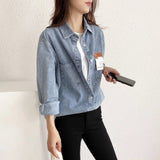 Women T-shirt Spring Autumn Blouse Loose Denim Jacket
